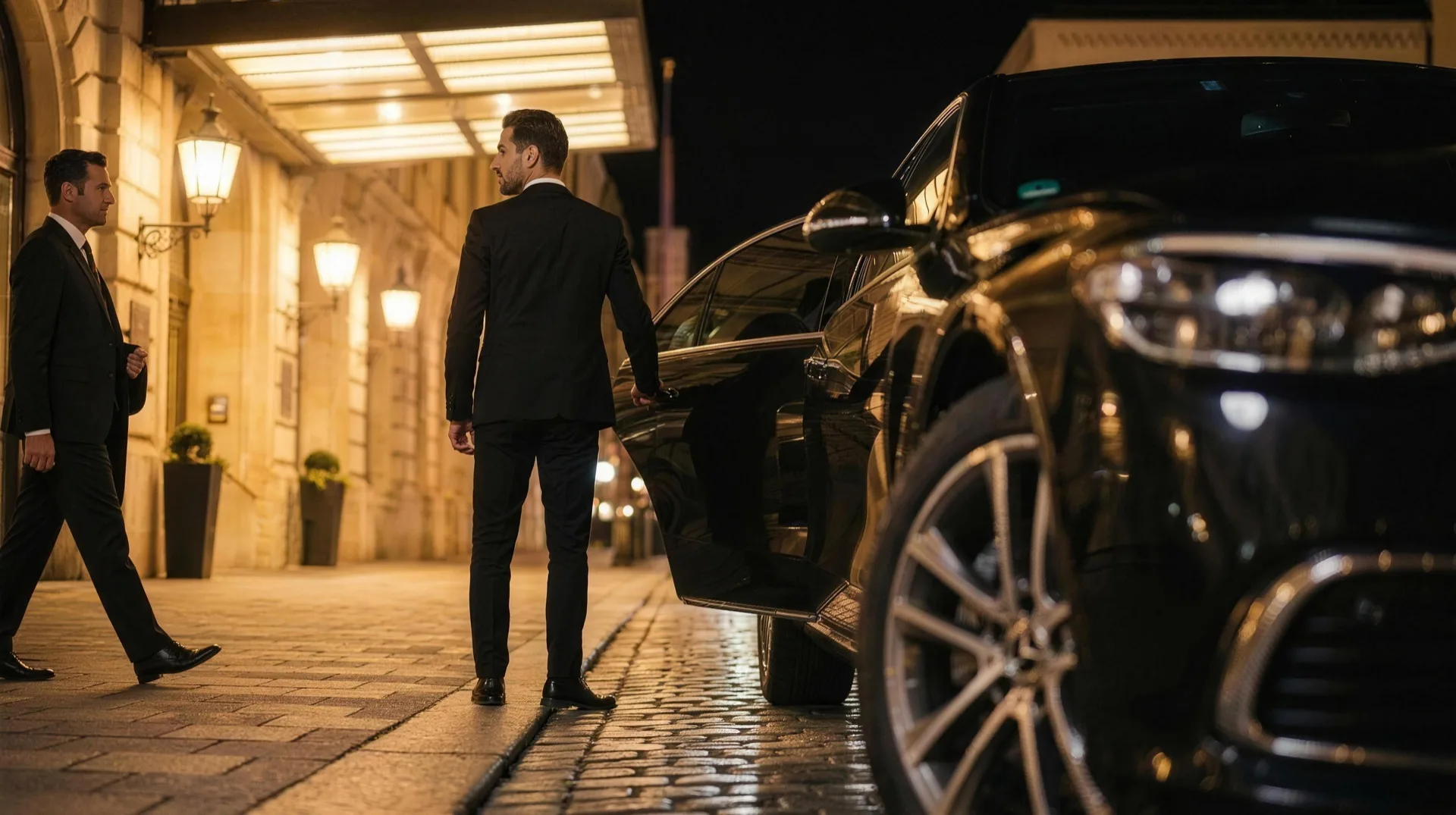 Chauffeur welcomes the guest