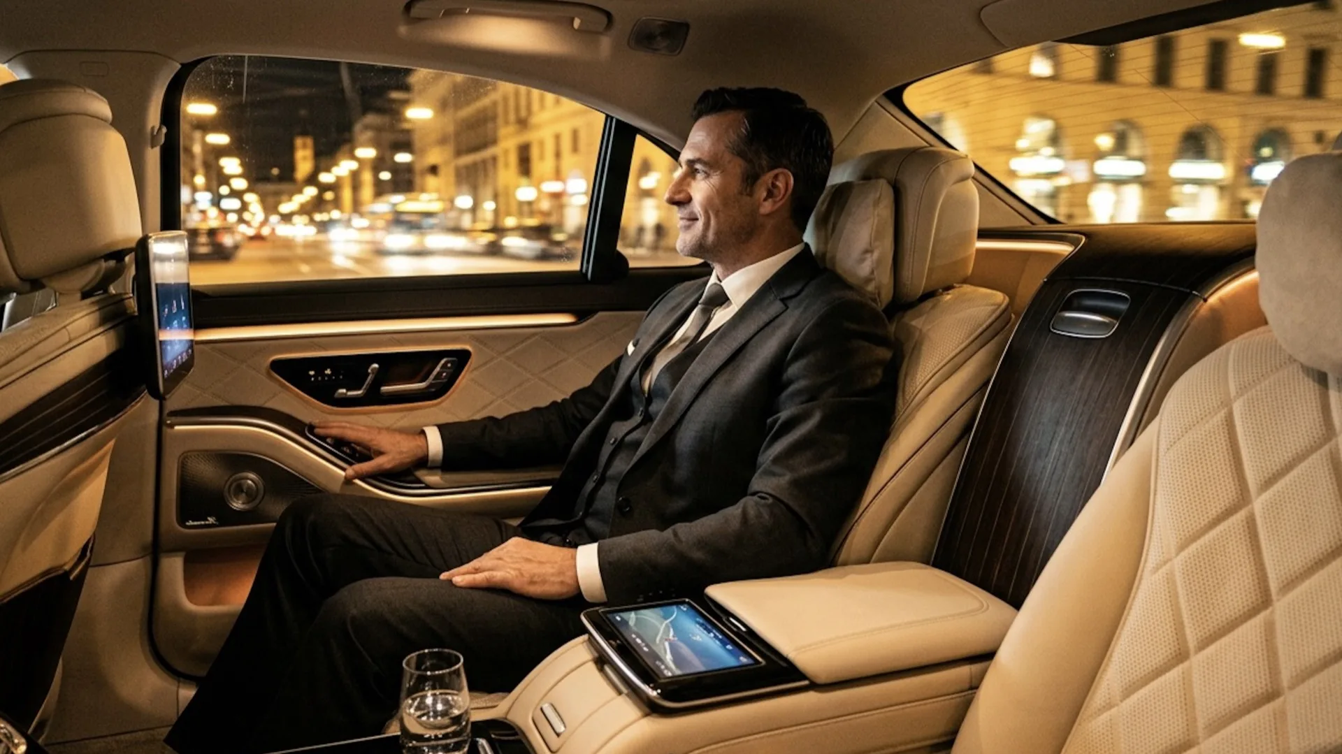 Guest in the rear of the S-Class